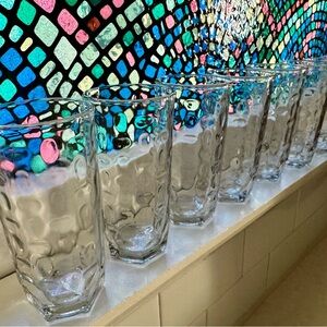 Set of 8 Vintage Crisa Libbey Pebble Glass Tumblers Juice Glasses Clear 5"